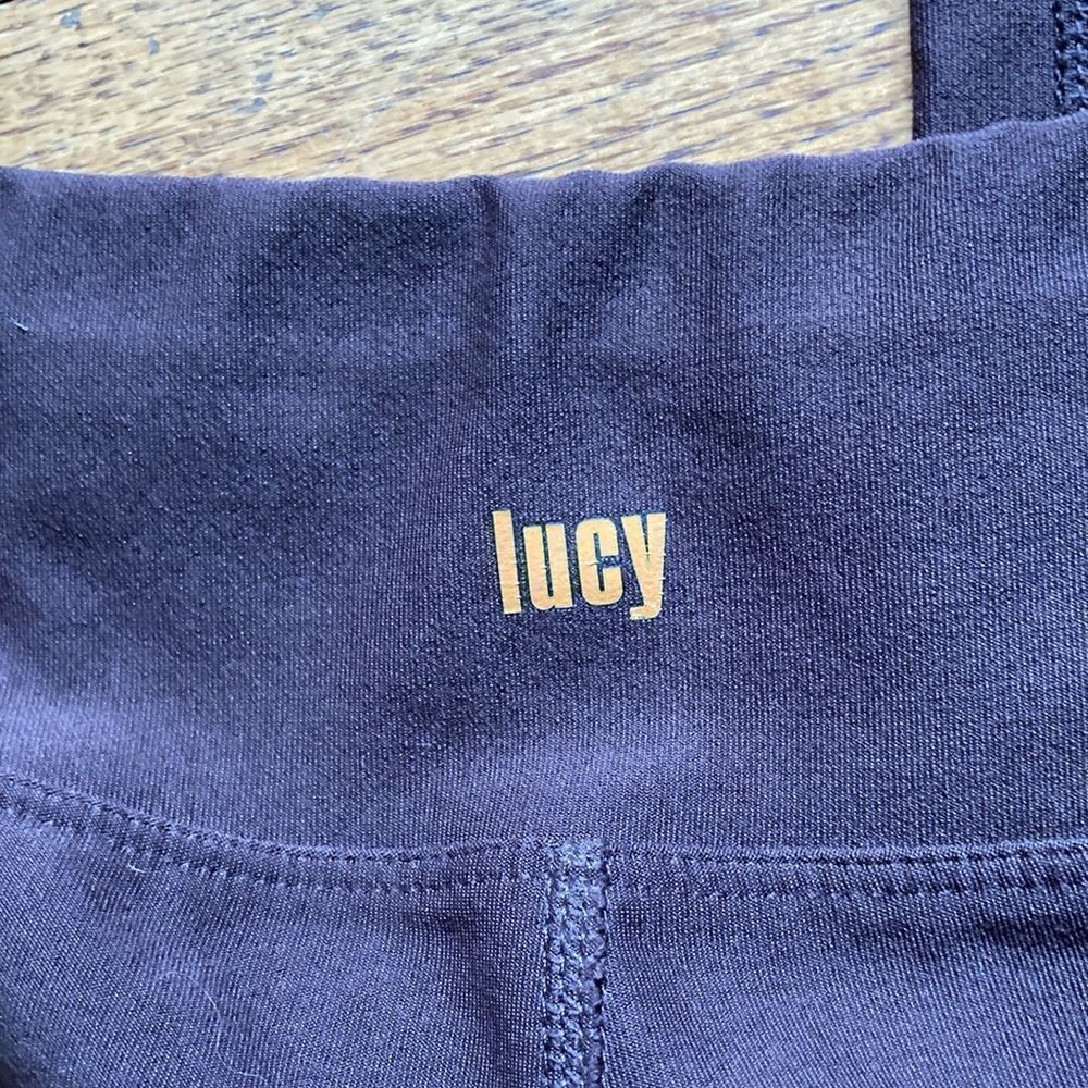 Lucy Tech Brown Pullon Running Workout Pants Size… - image 4